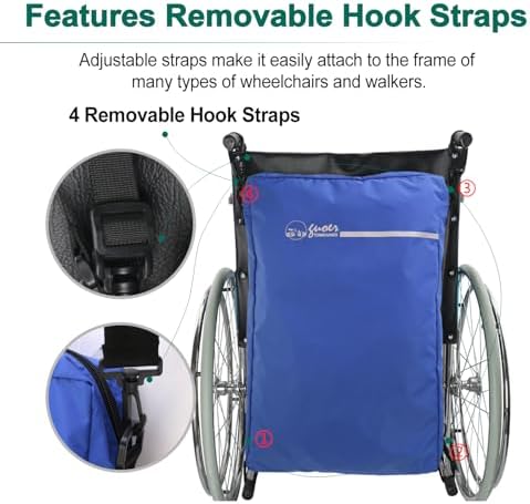 Wheelchair Footrest, Leg Support, Transfer Board Bags, Leg Rest Footrest Extender Storage Bag, for Wheelchair Accessories and Storage of Personal Belongings(W26H05B) - Image 3