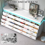 jiteentarou 16 Drawer Dresser with Charging Station and LED Lights, Modern Chest of Drawers with Power Outlet, Organizer Cabinet for Bedroom, Living Room, Entryway, White - Image 6