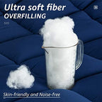 HYLEORY All Season Twin Size Bed Comforter - Cooling Down Alternative Quilted Duvet Insert with Corner Tabs - Winter Warm - Machine Washable - Navy Blue - Image 3