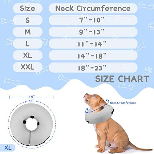 Supet Inflatable Dog Cone Collar Alternative After Surgery, Dog Neck Donut Collar Recovery E Collar to Stop Licking, Soft Dog Cone for Medium Large Dogs - Image 6