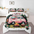 Erosebridal Kids RV Camper Full Bedding Set,Happy Camping Comforter Set for Boys Girls Bedroom Decor,Rustic Country Flower Bed Set Woodland Tree Bedding Comforter Sets,2 Pillowcases by Erosebridal