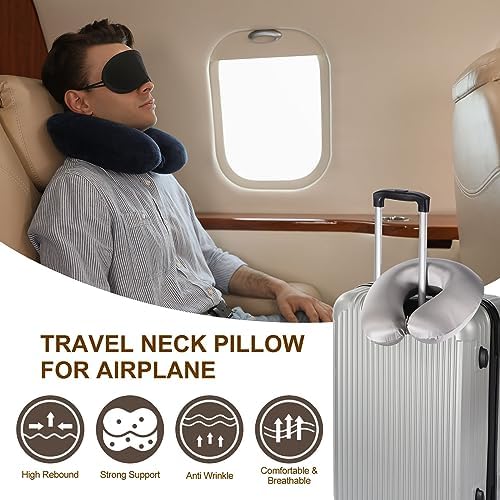 PATIKIL Silk Travel Pillow for Airplane, 22 Momme Real Silk Cover 100% Memory Foam Filled Travel Neck Pillow Sleeping Anti Wrinkle Pillow Head Neck Support for Plane Train, Gray - Image 5
