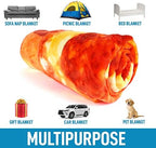 Zulay Kitchen (60 Inch) Giant Pepperoni Pizza Blanket - Novelty Big Pizza Blanket Adult and Kids - Premium Soft Flannel Round Pepperoni Throw for Indoors, Outdoors, Travel, Home and More - Image 6