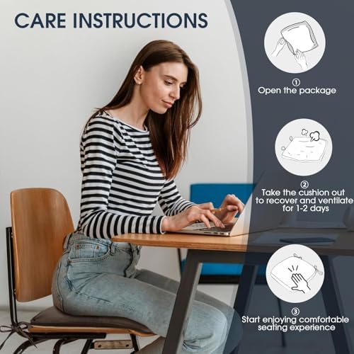 TushGuard Chair Cushions, 4 Pack Memory Foam Chair Pads, Brown - Image 6