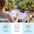 LAPGEAR Designer Lap Desk – Purple Flower, 2-Pack with Storage Basket - Image 3