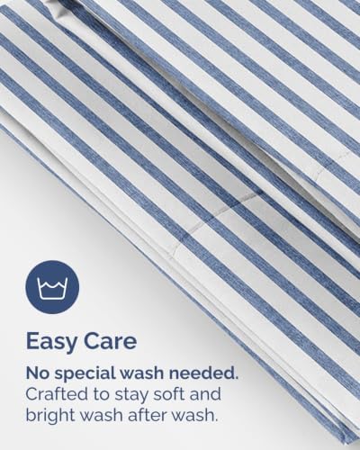 Queen Pillow Cases - 10 Pack Pillowcase Covers - 20" x 30" (Blue Stripes) - Image 6