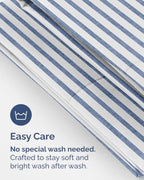 Standard Pillow Cases - 10 Pack Pillowcase Covers, 20" x 26" - Blue Stripes - Image 6