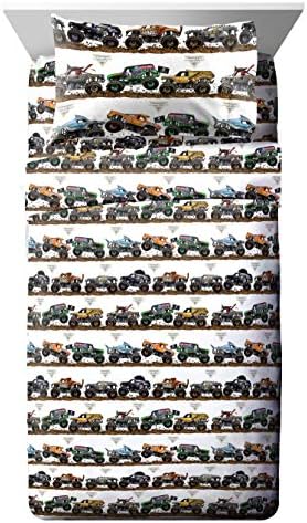Monster Jam Full Size Comforter Set 5 Piece Kids Bedding for Boys, Black - Image 3