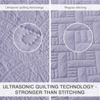 Love's cabin King Size Quilt Bedding Set Lavender Bedspreads - Bed Lightweight Bedspread Comforter - Coin Pattern Bedding Coverlet for All Season - 3 Pieces (1 Quilt, 2 Pillow Shams) - Image 3