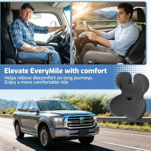 Memory Foam Seat Cushion,Orthopedic Ergonomic Seat Cushions for Tailbone,Sciatica, and Back Pressure Relief,L-Shaped Design & Adjustable Strap,Lumbar Support Pillow for Office,Car,Desk Chair - Image 5