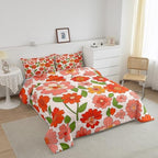Feelyou Vintage Boho Plant Floral Comforter Set Kids 60S 70S Groovy Comforter for Boys Teens Retro Hippie Floral Bedding Set Botanical Colorful Duvet Set Room Decor Quilt Set King Size - Image 3