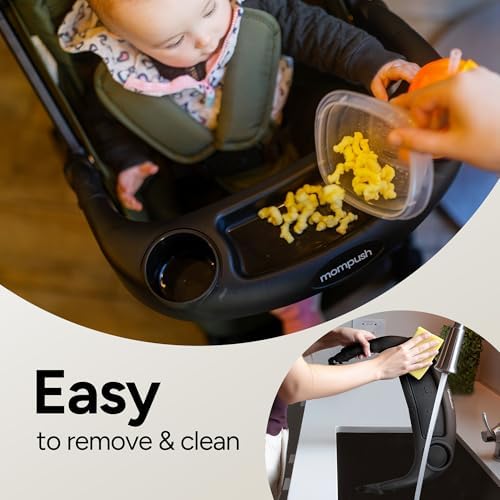 Mompush Lithe V2 Lightweight Travel Stroller Snack Tray Included, Grey - Image 5