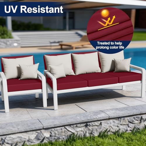 Smiry Waterproof Patio Cushion Covers, Stretch Outdoor Furniture Covers - Image 3