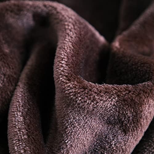 SOCHOW Flannel Fleece Blanket Queen Size, All Season Lightweight Super Soft Cozy Blanket for Bed or Couch, Brown 90inch X90'' - Image 3