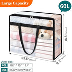 TasticTotes 4 Pack Clear Storage Bags for Comforter, Clothes & Bedding, 60L - Image 2