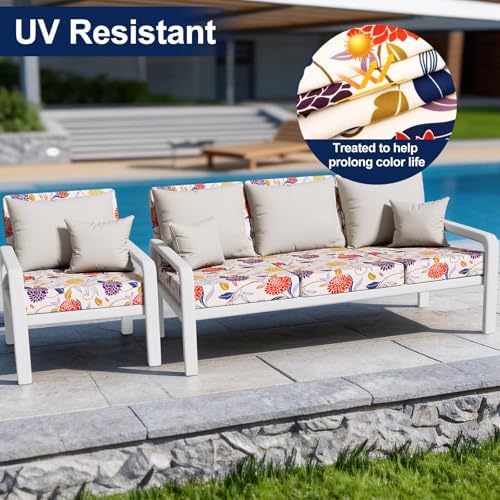 Smiry Waterproof Patio Cushion Covers, Stretch Outdoor Furniture Covers - Image 4