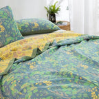 100% Cotton Muslin Botanical Blanket Jacquard Floral Plants Pattern Quilt, Soft Bed Cover Lightweight Breathable Gauzy Reversible Bedspread Coverlet Bedding Twin(59"x94"), No Pillow Sham - Image 3