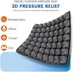 Travel Seat Cushion for Airplane, 56 Bubbles Portable Air Seat Cushions, Coccyx Tailbone Pain Relief Chair Pad, Inflatable Cushion for Office Chair, Wheelchair, Camping, Home Living (Grey) - Image 2
