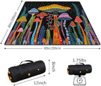 Mushroom Picnic Blankets Waterproof Foldable Picnic Outdoor Blanket 80"x 80" Picnic Mat 3-Layer Thicking Outdoor Foldable Blankets Sandproof Lightweight Beach Blankets with Strap Machine Washable - Image 2