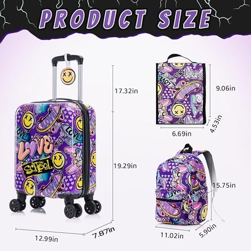 16’’ Kid’s Luggage Set with Spinner Wheels, Hardside with Suitcases,6 Piece - Image 2
