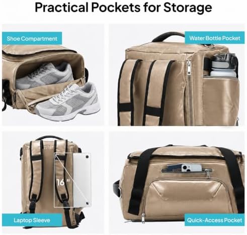 TOPEAST 30L Travel Duffel Backpack, 3-in-1 Convertible Duffle Bag - Image 3