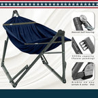 Tranquillo Uniki Hammock, Sturdy Steel Stand,Outdoor & Indoor Hammock, Navy - Image 4