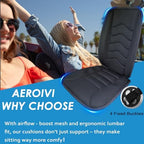 AEROiVi Car Seat Cushion with Back Support Pillow Breathable Mesh Non-Slip - Image 2