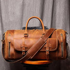 Men's Genuine Leather Travel Bag Business Handbag First Layer Cow Leather Gym Bag Leather Duffel Bag (Color : A) by Unknown
