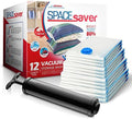 Spacesaver Vacuum Storage Bags with Hand Pump, Variety, 12 Pack by Spacesaver