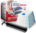 Spacesaver Vacuum Storage Bags with Hand Pump, Variety, 12 Pack by Spacesaver