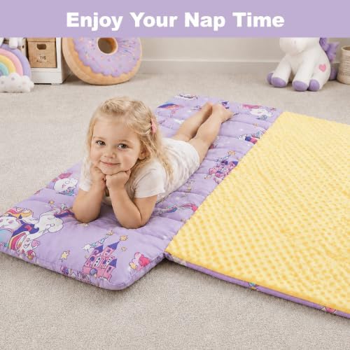 Nap Mat for Toddlers Girls, Kids Sleeping Bag, Unicorn - Image 6