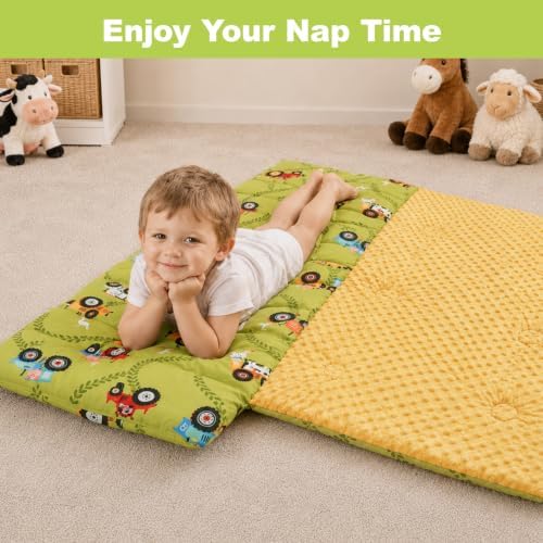 Toddler Sleeping Bag, Toddler Nap Mat with Pillow, Car - Image 6