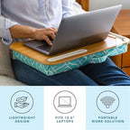 LAPGEAR Designer Lap Desk – Aqua Trellis, 2-Pack with Storage Basket - Image 3