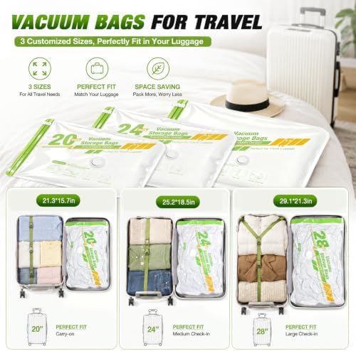 Vacuum Storage Bags, Vacuum Seal Bags for Travel & Home Storage 20 Combo - Image 3