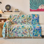Boho Throw Blanket, 100% Soft Cotton Floral Quilt, Queen 80"x 90" by Unknown