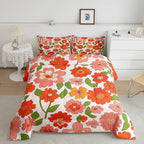 Feelyou Vintage Boho Plant Floral Comforter Set Kids 60S 70S Groovy Comforter for Boys Teens Retro Hippie Floral Bedding Set Botanical Colorful Duvet Set Room Decor Quilt Set King Size - Image 2