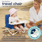 OmniBoost Booster Seat with Tray, Travel High Chair, Baby Chair, Dark Blue - Image 2
