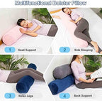 1 MIDDLE ONE Body Pillow, Bolster Pillow with Removable Velour Cover, Long Round Roll Cylinder Pillow for Bed, 35" x 7.87", Pink - Image 6