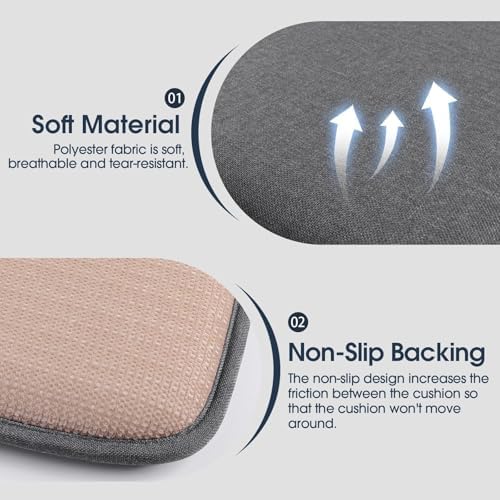 TushGuard Chair Cushions, 4 Pack Memory Foam Chair Pads, Grey - Image 2