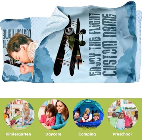Personalized Toddler Nap Mat for Preschool, Custom Kids Nap Mat with Name, Extra Soft Preschool Nap Mat with Pillow & Blanket, Roll Up Daycare Sleeping Mat for Kids Boys - Image 3