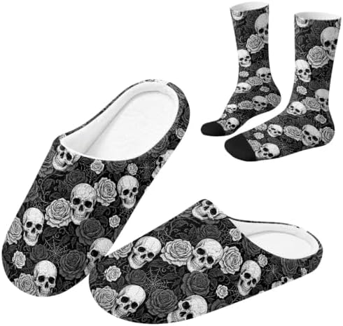 Christmas Slippers for Women Washable House Shoes with Cute Socks by Unknown