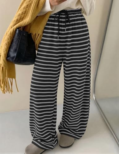 TARSE Women's Striped Barrel Pants Wide Leg Lounge Pants - Image 2