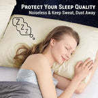 Gogreen Bamboo Rayon Waterproof Pillow Protector, Breathable Pillow Cover, Cooling Pillow Case Protector with Zipper, Super Soft Pillow Case Cover with Zipper (2 Packs, Standard 20"x26", Beige) - Image 5