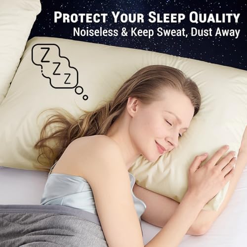 Gogreen Bamboo Rayon Waterproof Pillow Protector, Breathable Pillow Cover, Cooling Pillow Case Protector with Zipper, Super Soft Pillow Case Cover with Zipper (2 Packs, Standard 20"x26", Beige) - Image 5