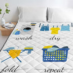Quilt Twin Size Laundry Wash Dry Fold Repeat Luxury Quilted Comforter Soft Lightweight Bedspread Coverlet Reversible Stitched Bed Comforter for All Season 64x88 Inch - Image 5