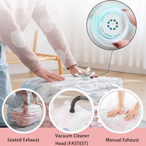 No Pump Large Capacity Vacuum Storage 3d Compression Bags 3-Sec Fast,Thickened Pump Free Stereoscopic No-Pump Compression Bag for Clothes,Travel,Beddings (2M+2L) - Image 2