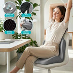 Memory Foam Seat Cushion with Lumbar Support Pillow for Truck Driver, Ergonomic L-Shaped Car Seat Cushion for Tailbone Pressure Relief, Non-Slip Chair Pad for Long Driving, Gray - Image 3