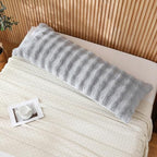 DOWNCOOL Premium Large Body Pillow Insert with Faux Rabbit Fur Cover - Large Full Body Pillows for Adults - Soft Long Bed Pillows for Side Sleepers - 20x54 inch (Grey, with Cover) - Image 3