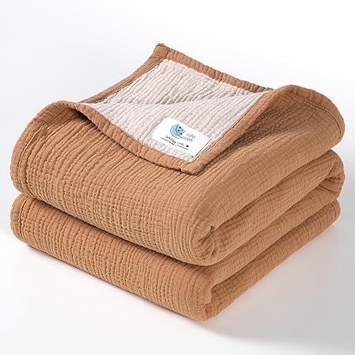 lulumoon Muslin Baby Blanket Neutral: Cotton Toddler Blanket for Daycare by Lulumoon