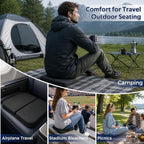 WISIMMALL Foldable Travel Seat Cushion, Comfort Foam & Gel, 16.7"x12.4" Large, Super Thick & Lightweight, Portable for Airplane/Car/Office/Wheelchair, Tailbone & Pressure Sore Relief - Image 4